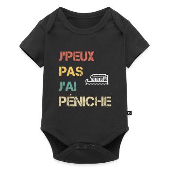 je peux pas j'ai péniche cadeau batelier - Body à manches courtes Premium Bébé - noir - Devant
