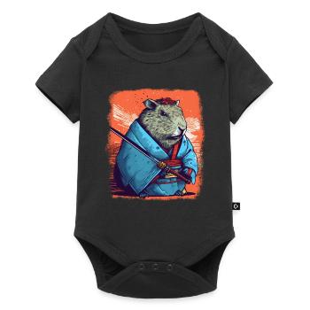 Capybara Samurai Wasserschwein - Baby Premium short-sleeve bodysuit - black - Front