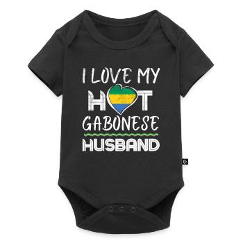 Funny Gabonese Husband Proud Wife - Baby Premium short-sleeve bodysuit - black - Front