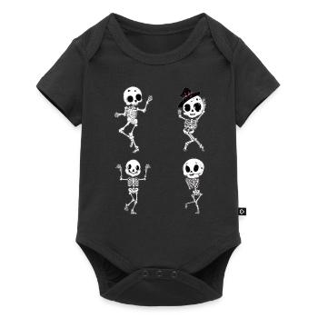 Funny dancing skeletons - Baby Premium short-sleeve bodysuit - black - Front