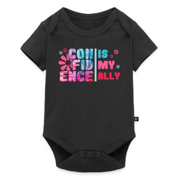 Confidence Is My Ally Retro Tie Dye Hippie Positiv - Baby Premium Kurzarmbody - Schwarz - Vorne