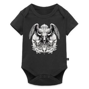 Creepy Demon Skull Occult Horror Gothic Wicca - Baby Premium Kurzarmbody - Schwarz - Vorne