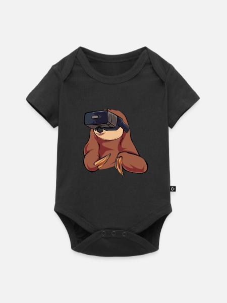 Vr Faultier - Baby Premium Kurzarmbody - Schwarz