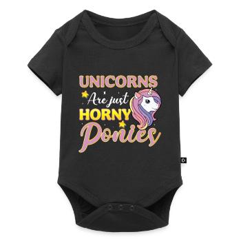 Unicorns are just ponies - Baby Premium short-sleeve bodysuit - black - Front