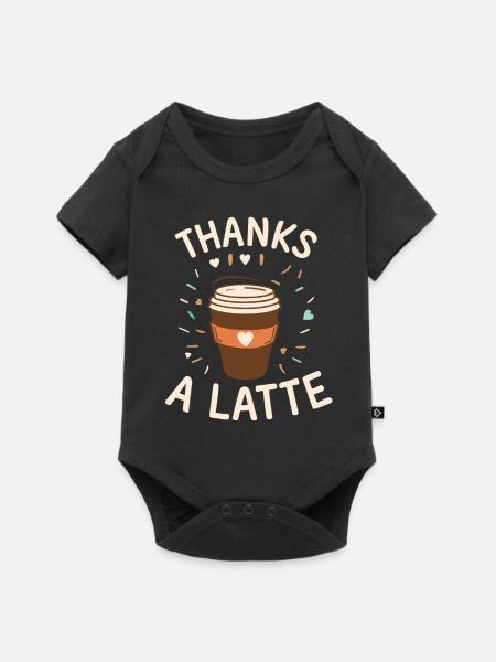 Thanks A Latte - Baby Premium Kurzarmbody - Schwarz