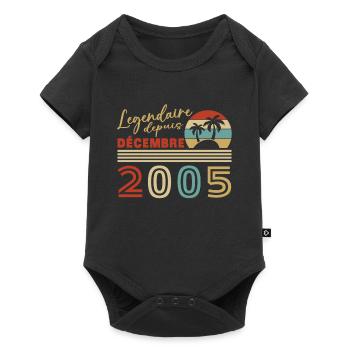 Cadeau D'anniversaire Nées En Décembre 2005 - Body à manches courtes Premium Bébé - noir - Devant