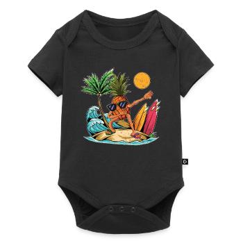 Fruit Fruit Fruit Cadeau Dabbing Surfer Ananas - Body à manches courtes Premium Bébé - noir - Devant