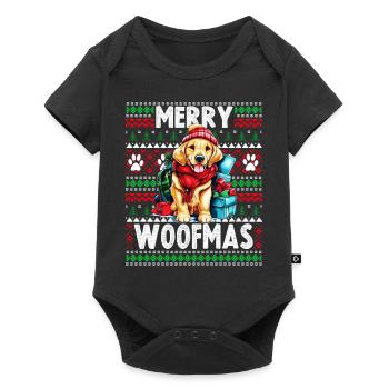 Golden Retriever de Noël en famille - Noël moche - Body à manches courtes Premium Bébé - noir - Devant