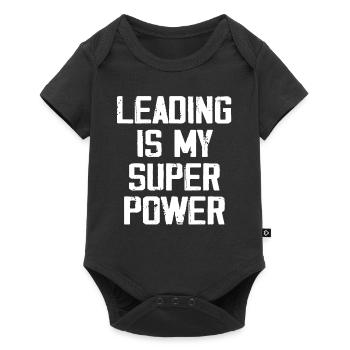 Leading Is My Super Power - Funny - Baby Premium short-sleeve bodysuit - black - Front