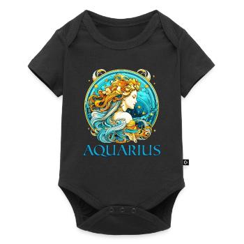 Horoscope Zodiac Graphic - Zodiac Sign Aquarius - Baby Premium short-sleeve bodysuit - black - Front