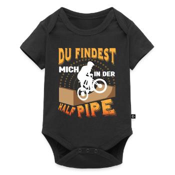 BMX Fahrrad findest mich in der Halfpipe - Baby Premium Kurzarmbody - Schwarz - Vorne
