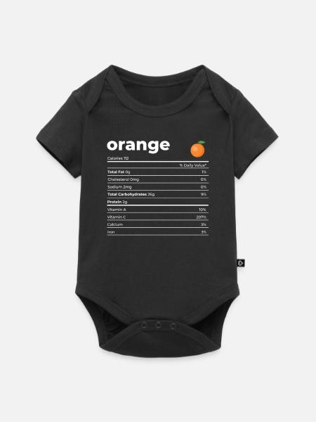 Nutrion Fakten Orange - Baby Premium Kurzarmbody - Schwarz
