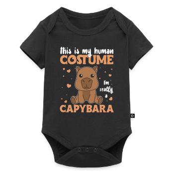 this is my human costume I'm really a capybara - Baby Premium short-sleeve bodysuit - black - Front