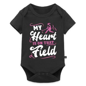 Field Hockey Mom My Heart Is On - Baby Premium short-sleeve bodysuit - black - Front