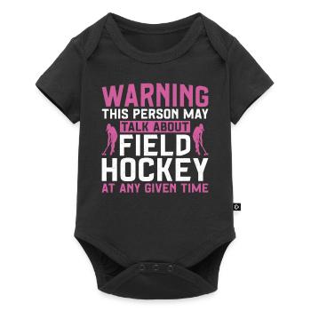 Field Hockey Warning This Person - Baby Premium short-sleeve bodysuit - black - Front