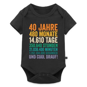 40 Jahre Vierzigster Geburtstag - Baby Premium Kurzarmbody - Schwarz - Vorne