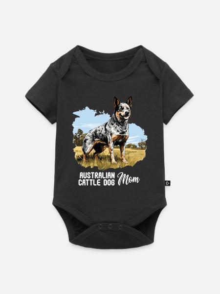 Hund Australian Cattle Dog - Baby Premium Kurzarmbody - Schwarz
