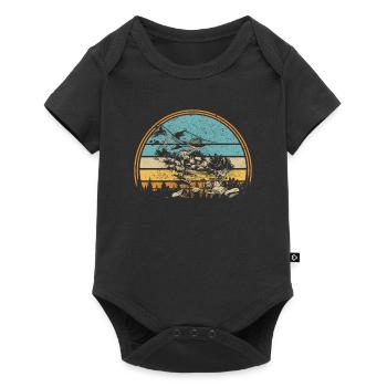 Retro Forest Mountain Hiking Hobby Sport Hiker - Baby Premium short-sleeve bodysuit - black - Front