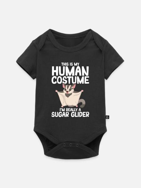 Sugar Glider Flughörnchen - Baby Premium Kurzarmbody - Schwarz