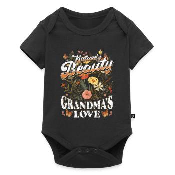 Grandma Wildflower Floral Nature Love - Baby Premium short-sleeve bodysuit - black - Front