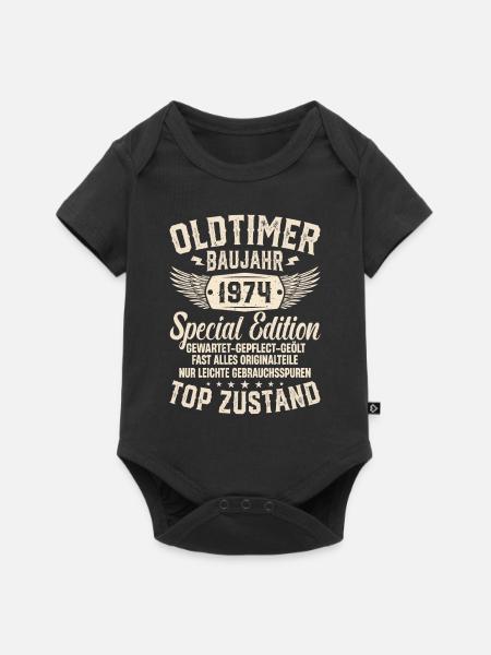 Kultiges 1974er Oldtimer-Geschenk - Baby Premium Kurzarmbody - Schwarz