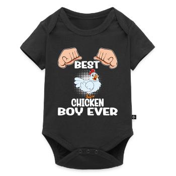 Funny Chicken Saying Chicken - Baby Premium short-sleeve bodysuit - black - Front