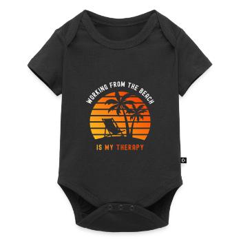 Travailler à partir d’une plage est ma thérapie - Body à manches courtes Premium Bébé - noir - Devant