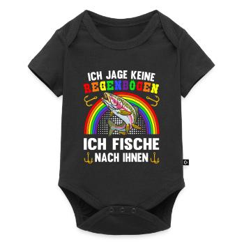 Forellen Angeln - Baby Premium Kurzarmbody - Schwarz - Vorne