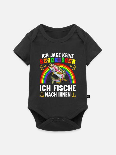 Forellen Angeln - Baby Premium Kurzarmbody - Schwarz