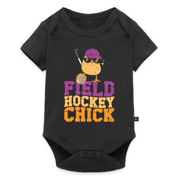 Field Hockey Chicken Field Hockey - Baby Premium Kurzarmbody - Schwarz - Vorne