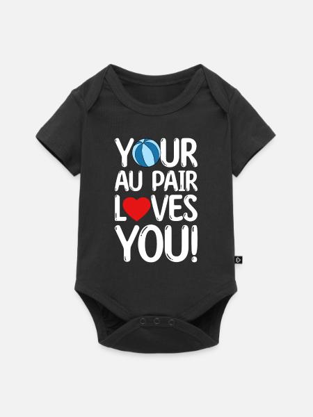 Au Pair Mädchen Kindergarten Nanny - Baby Premium Kurzarmbody - Schwarz