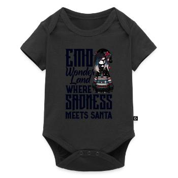 Emo Wonderland où la tristesse rencontre Santa Emocore - Body à manches courtes Premium Bébé - noir - Devant
