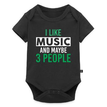 J’aime la musique et peut-être 3 personnes design drôle - Body à manches courtes Premium Bébé - noir - Devant