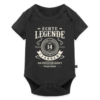 Vintage 14. Geburtstagsgeschenk - Baby Premium Kurzarmbody - Schwarz - Vorne