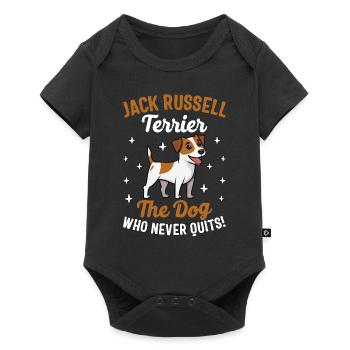 Jack Russell Terrier, le chien qui n’abandonne jamais - Body à manches courtes Premium Bébé - noir - Devant