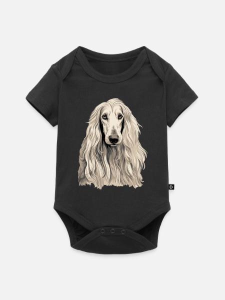 Hund Afghanischer Windhund - Baby Premium Kurzarmbody - Schwarz