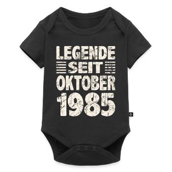 Oktober 1985 Legende seit 38 Jahren Mann Frau - Baby Premium Kurzarmbody - Schwarz - Vorne