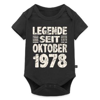 Oktober 1978 Legende seit 45 Jahren Mann Frau - Baby Premium Kurzarmbody - Schwarz - Vorne