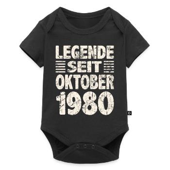 Oktober 1980 Legende seit 43 Jahren Mann Frau - Baby Premium Kurzarmbody - Schwarz - Vorne