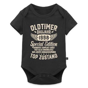 Vintage 1998 Geschenk - Baby Premium Kurzarmbody - Schwarz - Vorne