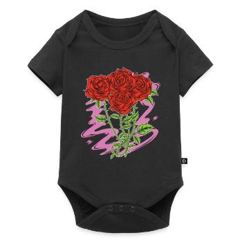 Nature Botanique Fleurs Fleurs Cadeau Roses - Body à manches courtes Premium Bébé - noir - Devant