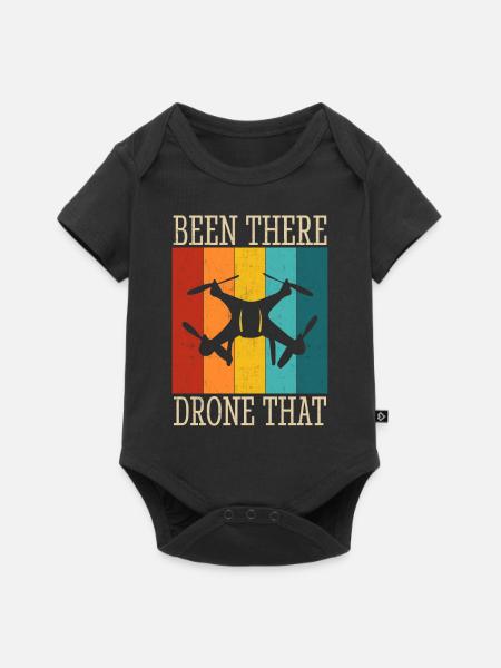 Drohne - Baby Premium Kurzarmbody - Schwarz