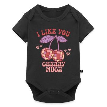 Retro Groovy 70's Valentine's Day Hearts Couple - Body à manches courtes Premium Bébé - noir - Devant