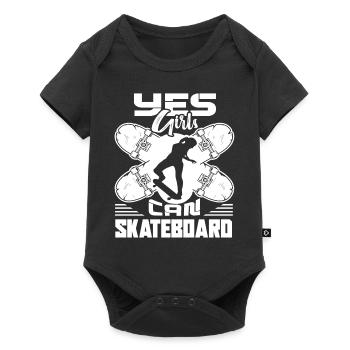 Skateboarding Girls Can Skateboarding - Baby Premium short-sleeve bodysuit - black - Front