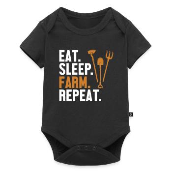 Eat Sleep Farm Repeat Agriculture Organic Farmer - Baby Premium short-sleeve bodysuit - black - Front
