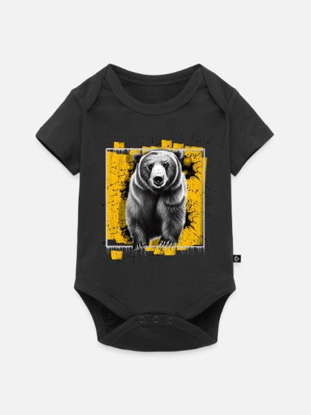 Bär - Baby Premium Kurzarmbody - Schwarz
