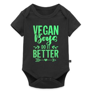 Garçon végétalien - Body à manches courtes Premium Bébé - noir - Devant