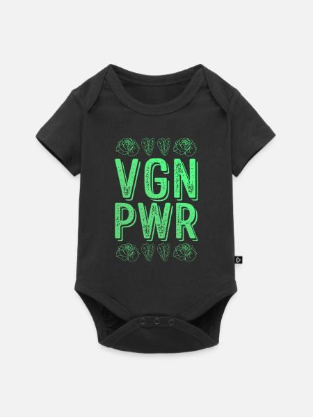 vegan power - Baby Premium Kurzarmbody - Schwarz