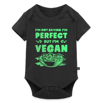 nicht perfekt vegan - Baby Premium Kurzarmbody - Schwarz - Vorne