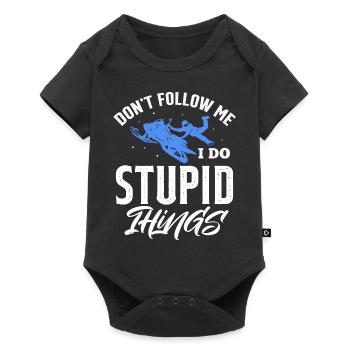 ne me suivez pas je fais des choses stupides Design - Body à manches courtes Premium Bébé - noir - Devant